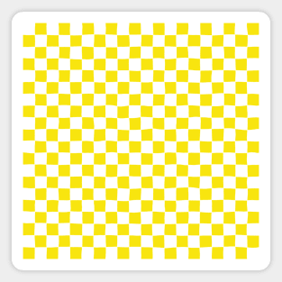 Wonky Checkerboard, White and Yellow Magnet